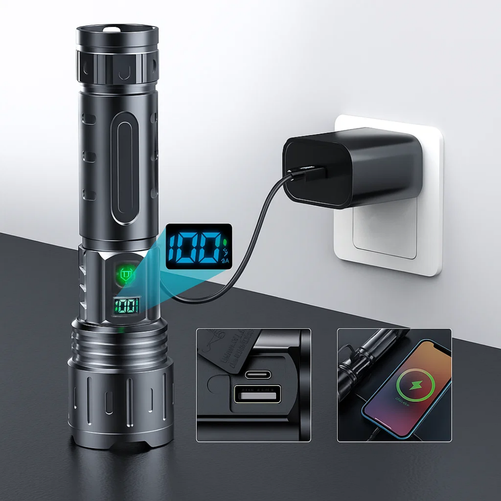 Super Bright LED Flashlight - 100.000 Lumens