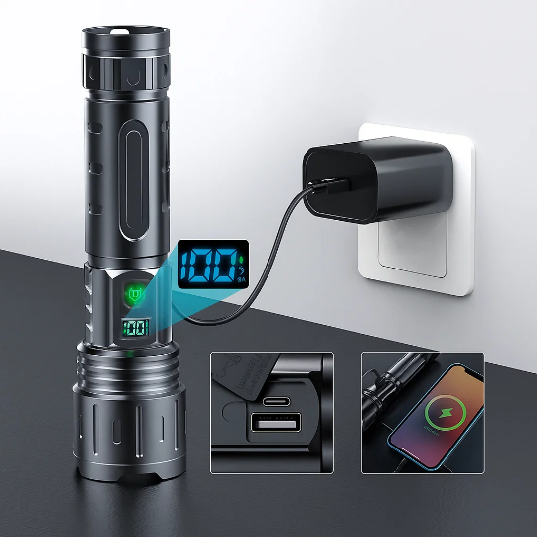 Super Bright LED Flashlight - 100.000 Lumens