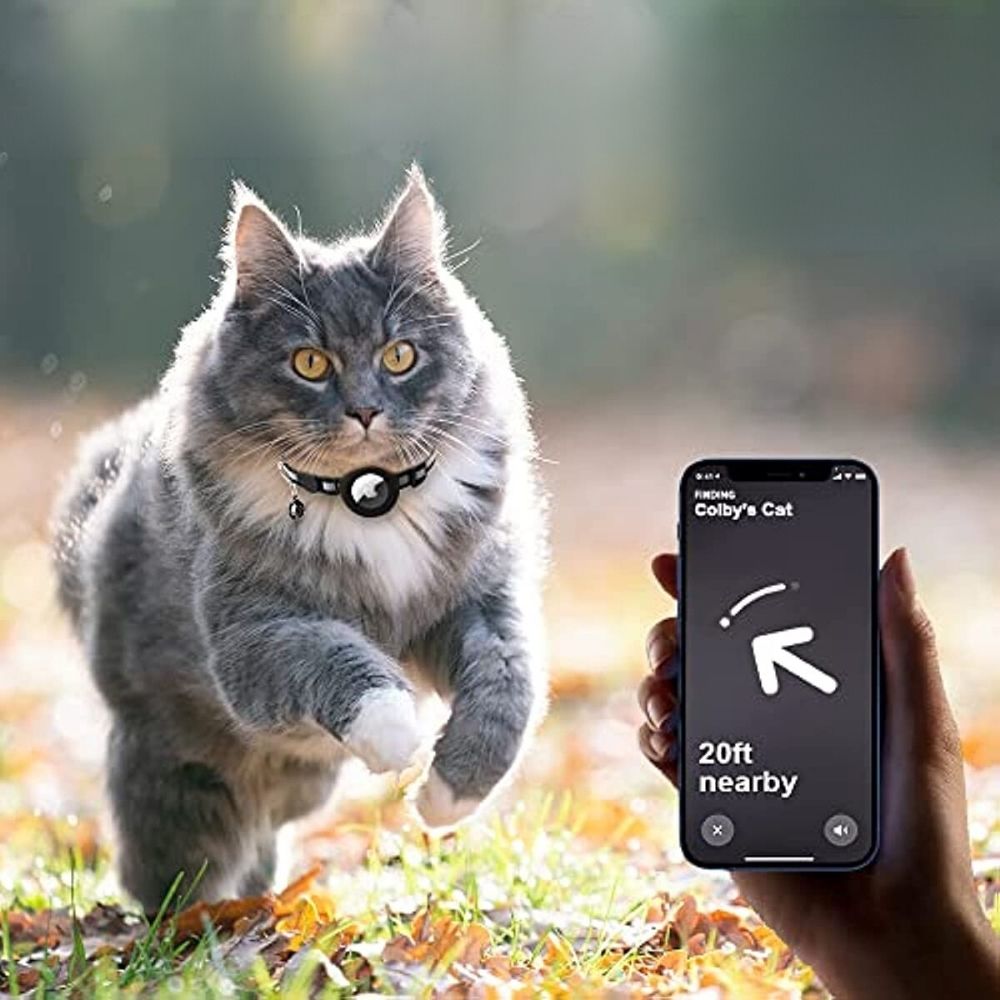 Kat GPS Tracker Halsbånd – Reflekterende Design med Hurtig Udløsning til Sikker Natovervågning