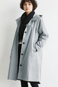 Dame Vandtæt Regn Trench Coat med Hætte