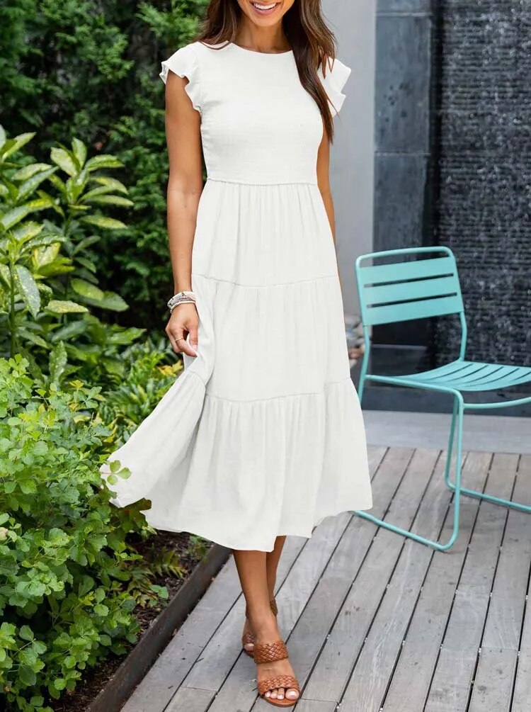 Sommerkjole med volanger | Elegant udseende