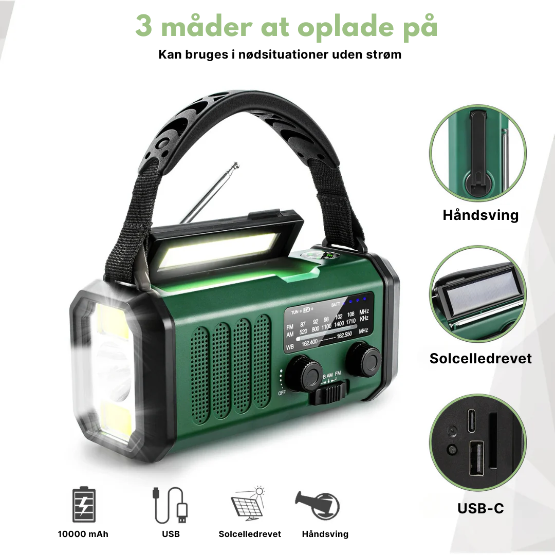 Ultimate Nødradio - Solcelledrevet & Optrækkelig