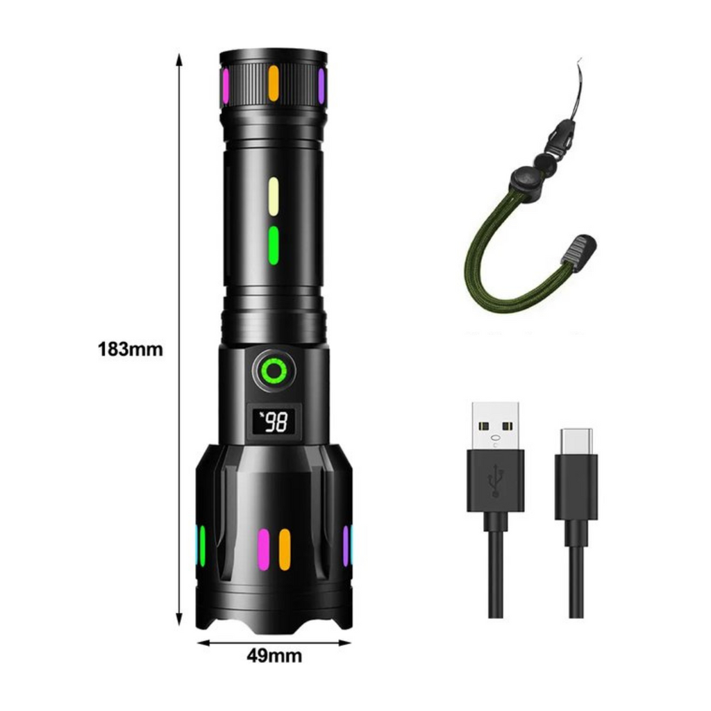 Genopladelig LED-lommelygte - 9000 lumen