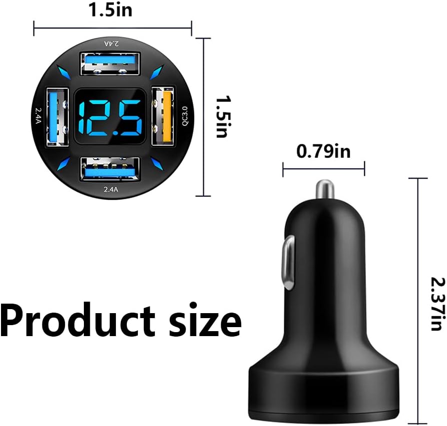 66W Hurtigopladningsadapter med USB PD & QC 3.0 – Universel til 12-24V Cigartænder