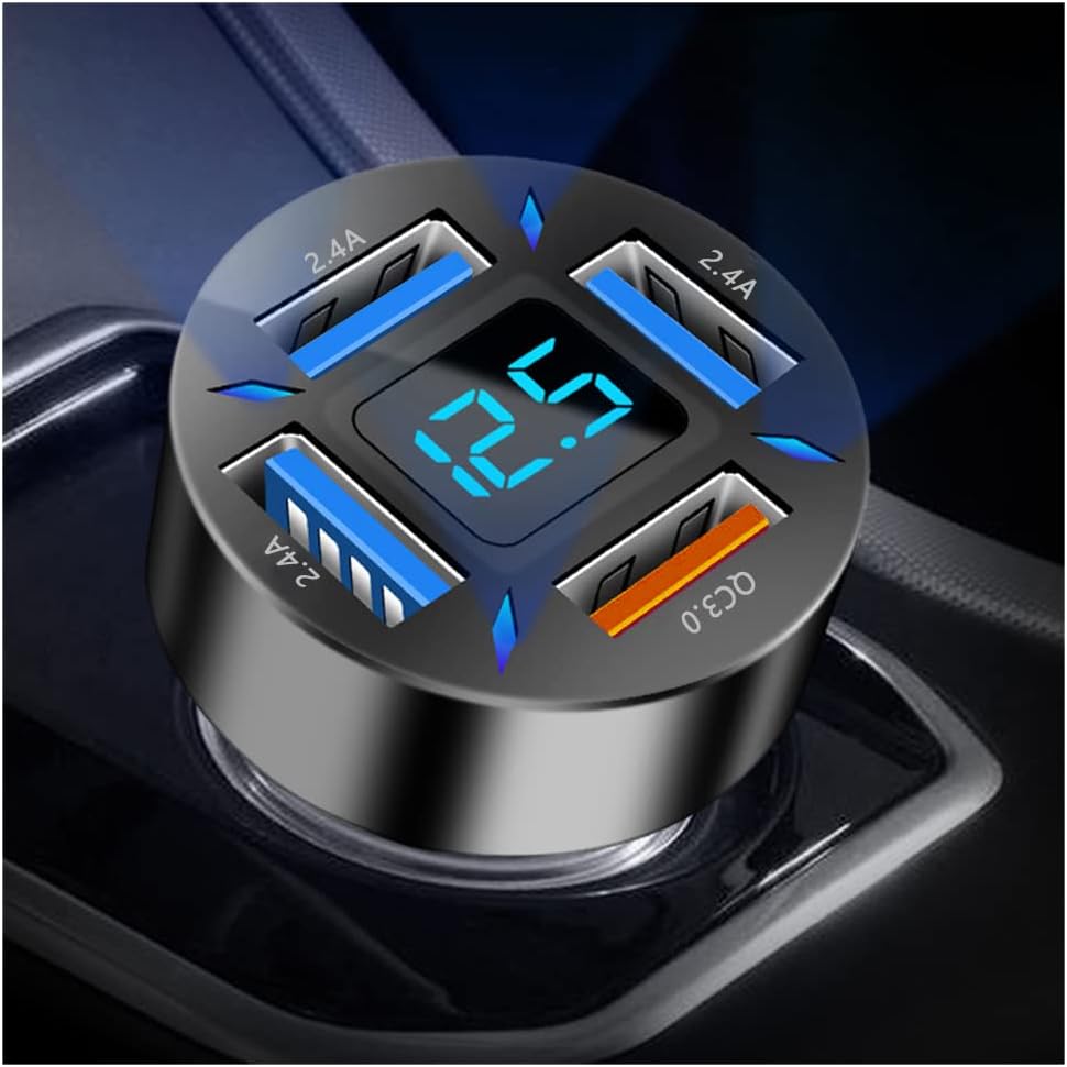 66W Hurtigopladningsadapter med USB PD & QC 3.0 – Universel til 12-24V Cigartænder