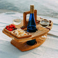 WineNest Portable Wooden Picnic Table for Wine