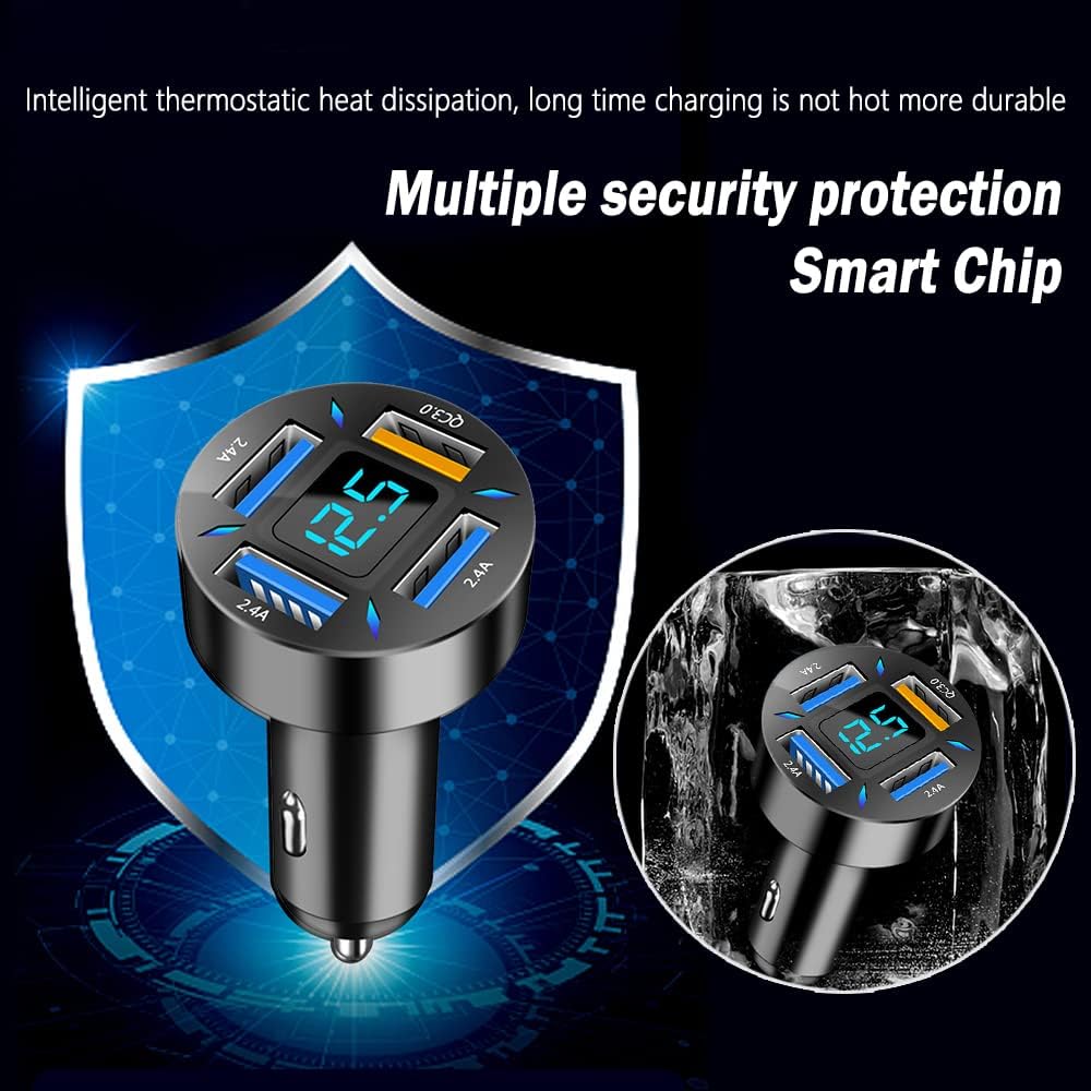 66W Hurtigopladningsadapter med USB PD & QC 3.0 – Universel til 12-24V Cigartænder