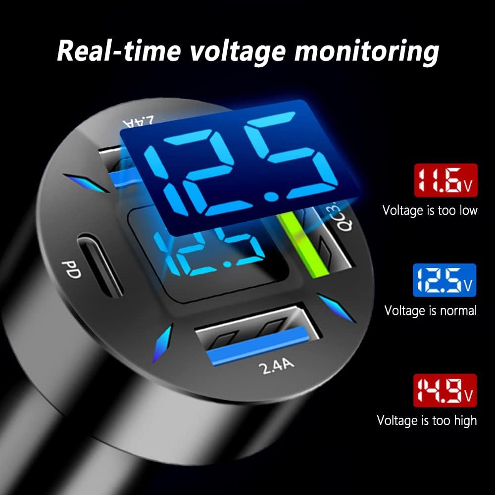 66W Hurtigopladningsadapter med USB PD & QC 3.0 – Universel til 12-24V Cigartænder
