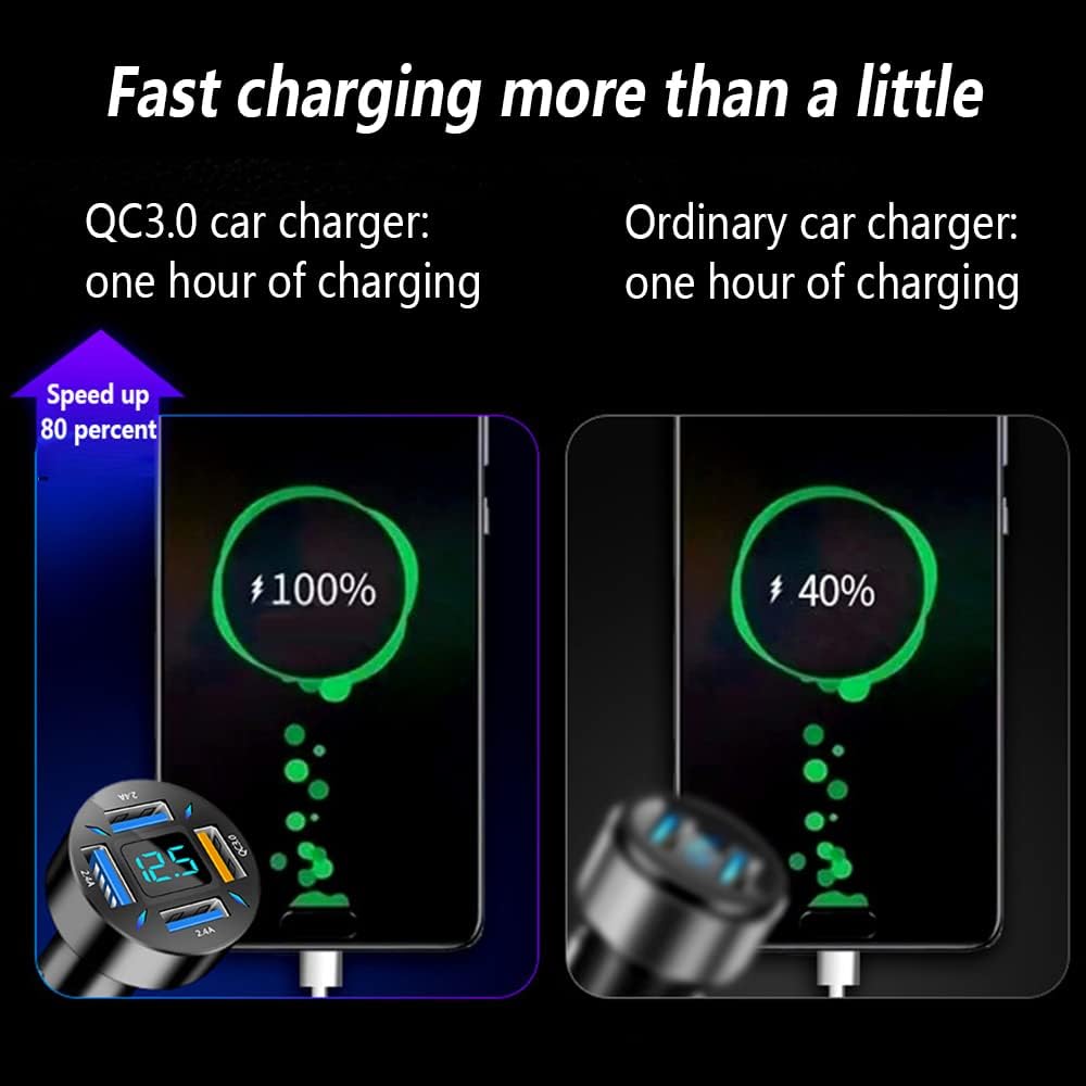 66W Hurtigopladningsadapter med USB PD & QC 3.0 – Universel til 12-24V Cigartænder