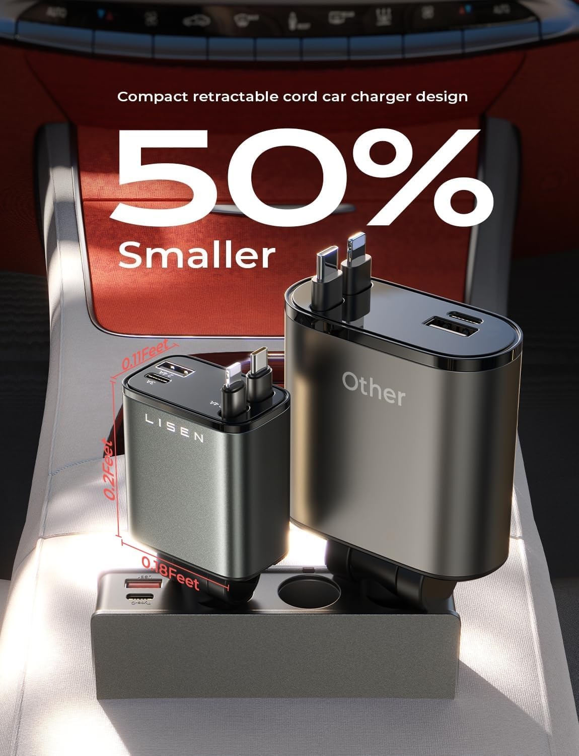 Compact 69W USB C Charger - Udtziehbar