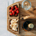 WineNest Portable Wooden Picnic Table for Wine