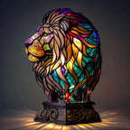 RIKKY - Lampe i farvet glas med dyrelivsdesign