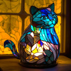 RIKKY - Lampe i farvet glas med dyrelivsdesign