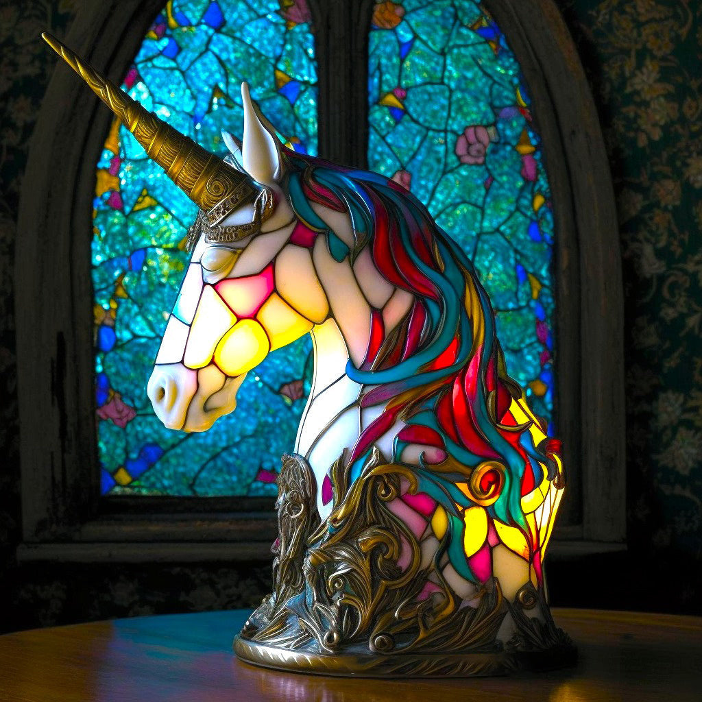 RIKKY - Lampe i farvet glas med dyrelivsdesign
