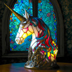 RIKKY - Lampe i farvet glas med dyrelivsdesign