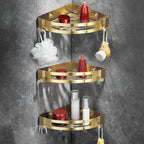 Chic 3-Piece Bathroom Accessory Set - Gold and Silver