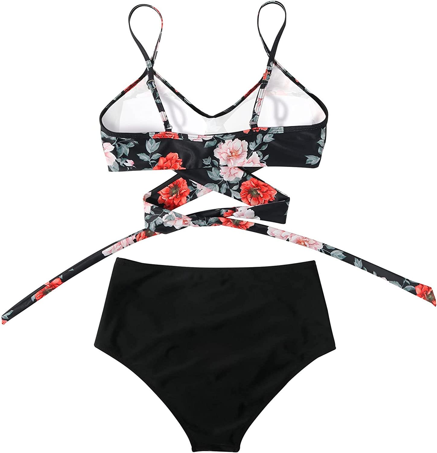 Belle High Waisted, Farverig Damebikini