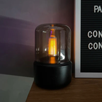 Stilfuld LED Diffuser med Flammeillusion og Æteriske Olier.