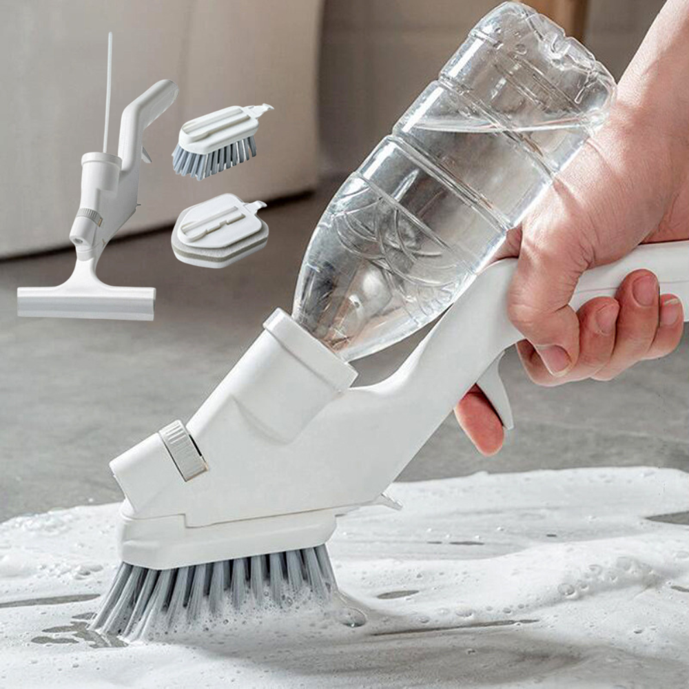 Praktisk Badeværelsesflise Skrubber med Sæbedispenser - Effektiv Ergonomisk Design