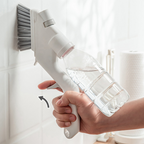 Praktisk Badeværelsesflise Skrubber med Sæbedispenser - Effektiv Ergonomisk Design