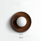SIXTEN - Væglampe i Træ og Matteret Glas med Tidløst Design
