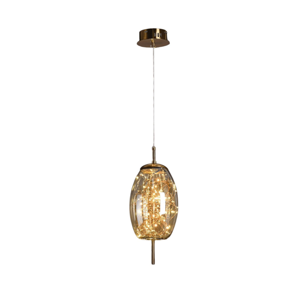 Elegant Pendellampe - Glas Skærm med Fe Motif