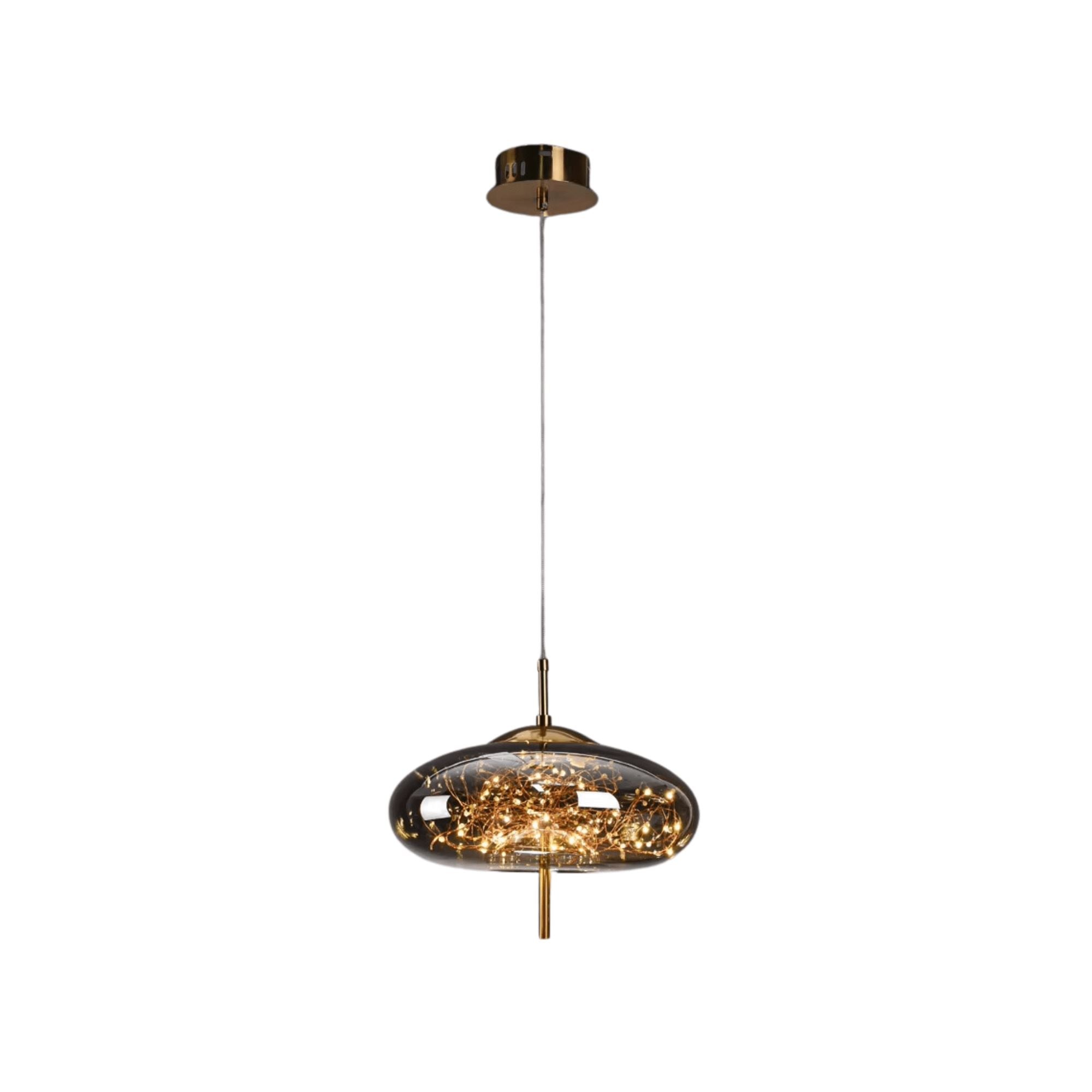 Elegant Pendellampe - Glas Skærm med Fe Motif