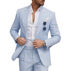 Elegant 2-Delt Linnen Bryllupssuit til Herrer - Perfekt til Strandfester