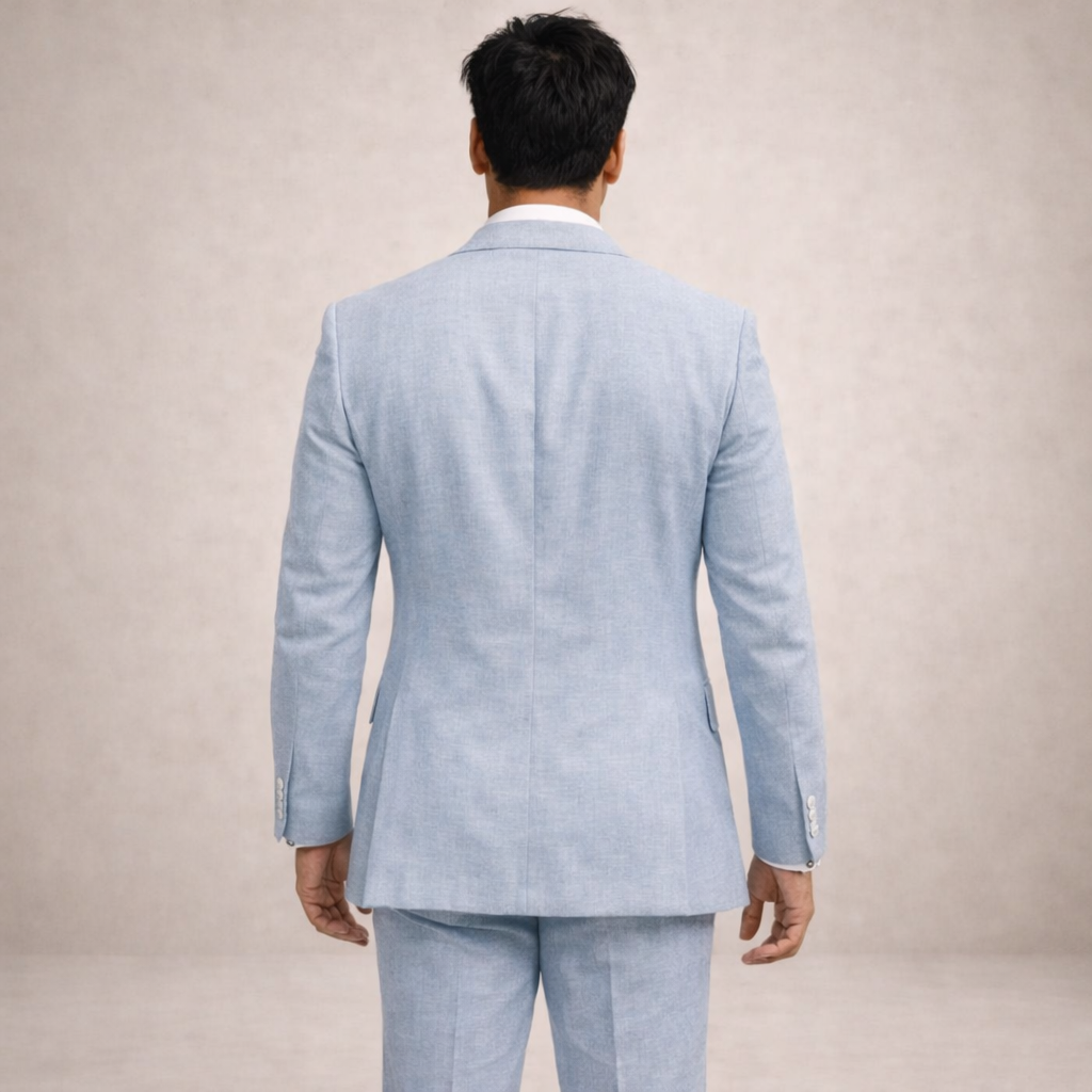 Elegant 2-Delt Linnen Bryllupssuit til Herrer - Perfekt til Strandfester
