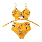 Belle High Waisted, Farverig Damebikini