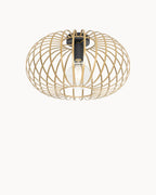 THORA - Loftlampe i metal – sort/guld, rund Ø30 cm