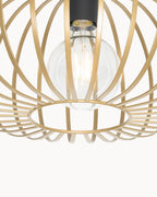THORA - Loftlampe i metal – sort/guld, rund Ø30 cm