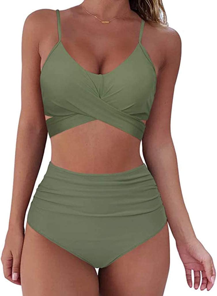 Belle High Waisted, Farverig Damebikini