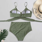 Belle High Waisted, Farverig Damebikini