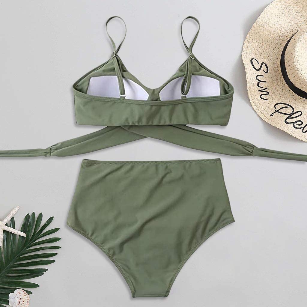 Belle High Waisted, Farverig Damebikini