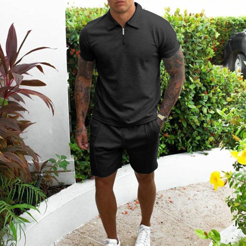 Herre Polo og Shorts Sæt - Sommer Outfit til Mænd