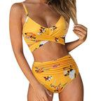 Belle High Waisted, Farverig Damebikini