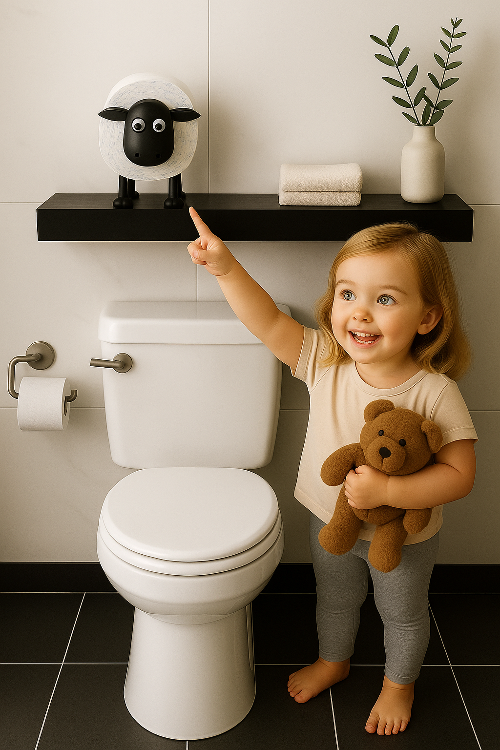 Toiletpapirholder i Sødt Sort Får – Sæt af 1 eller 3