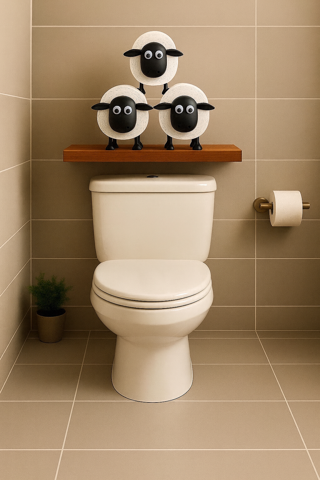 Toiletpapirholder i Sødt Sort Får – Sæt af 1 eller 3