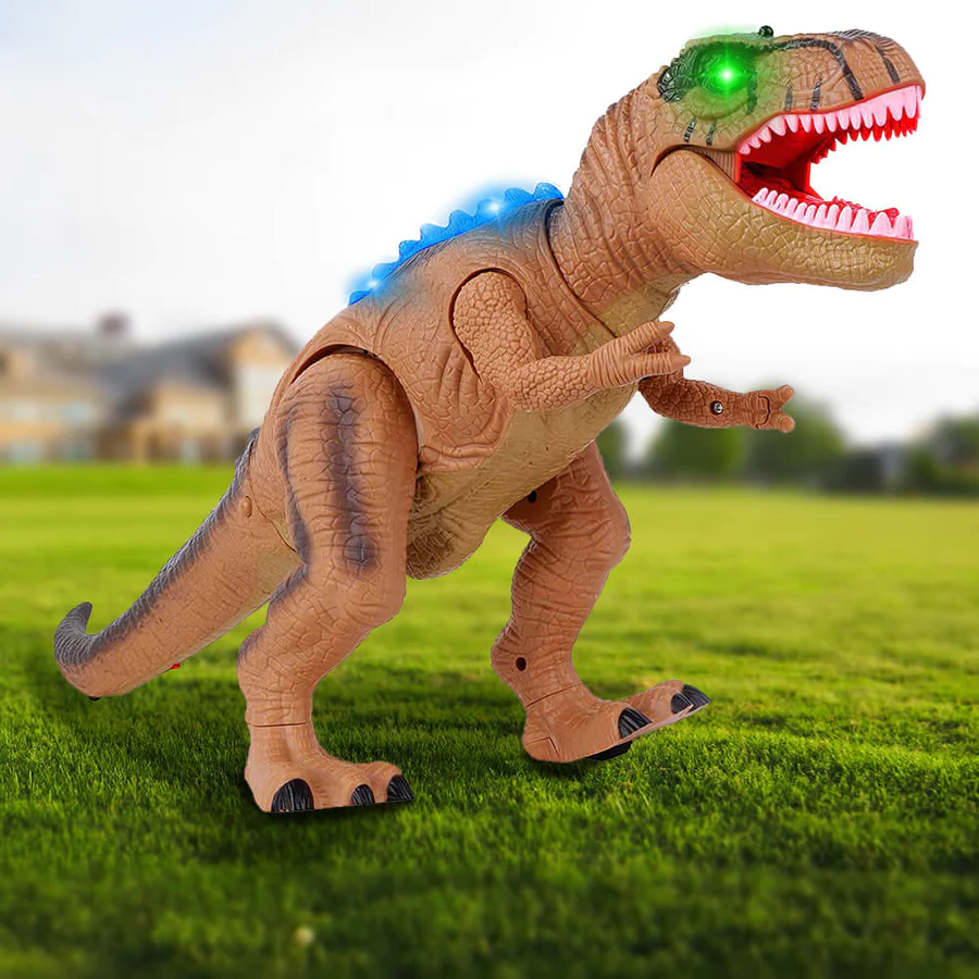Fjernbetjent Elektrisk Dinosaur – Realistisk Gående og Brølende Legetøj med LED Lys