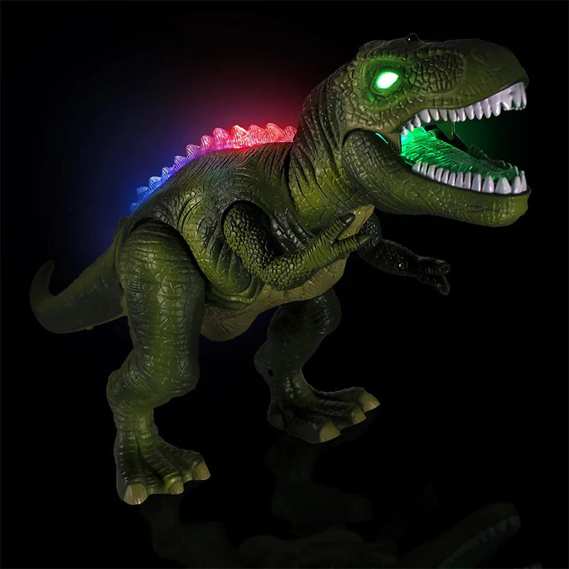 Fjernbetjent Elektrisk Dinosaur – Realistisk Gående og Brølende Legetøj med LED Lys