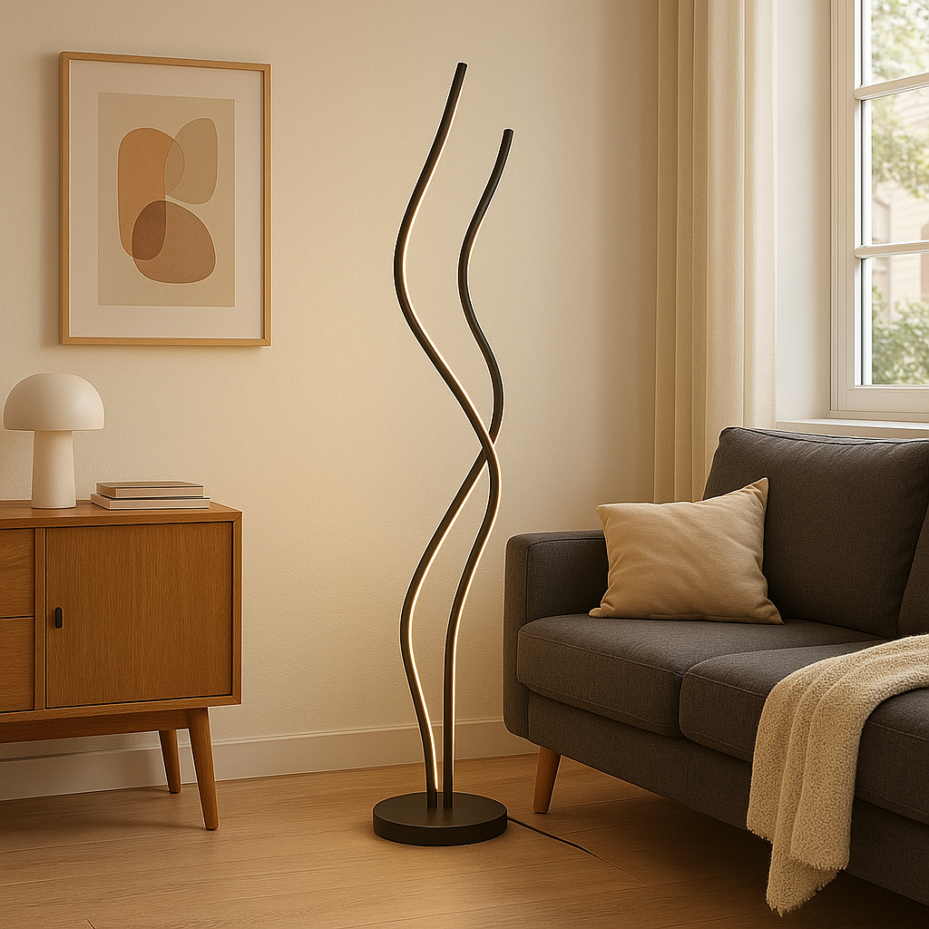 TAGE - LED stående lampe sort