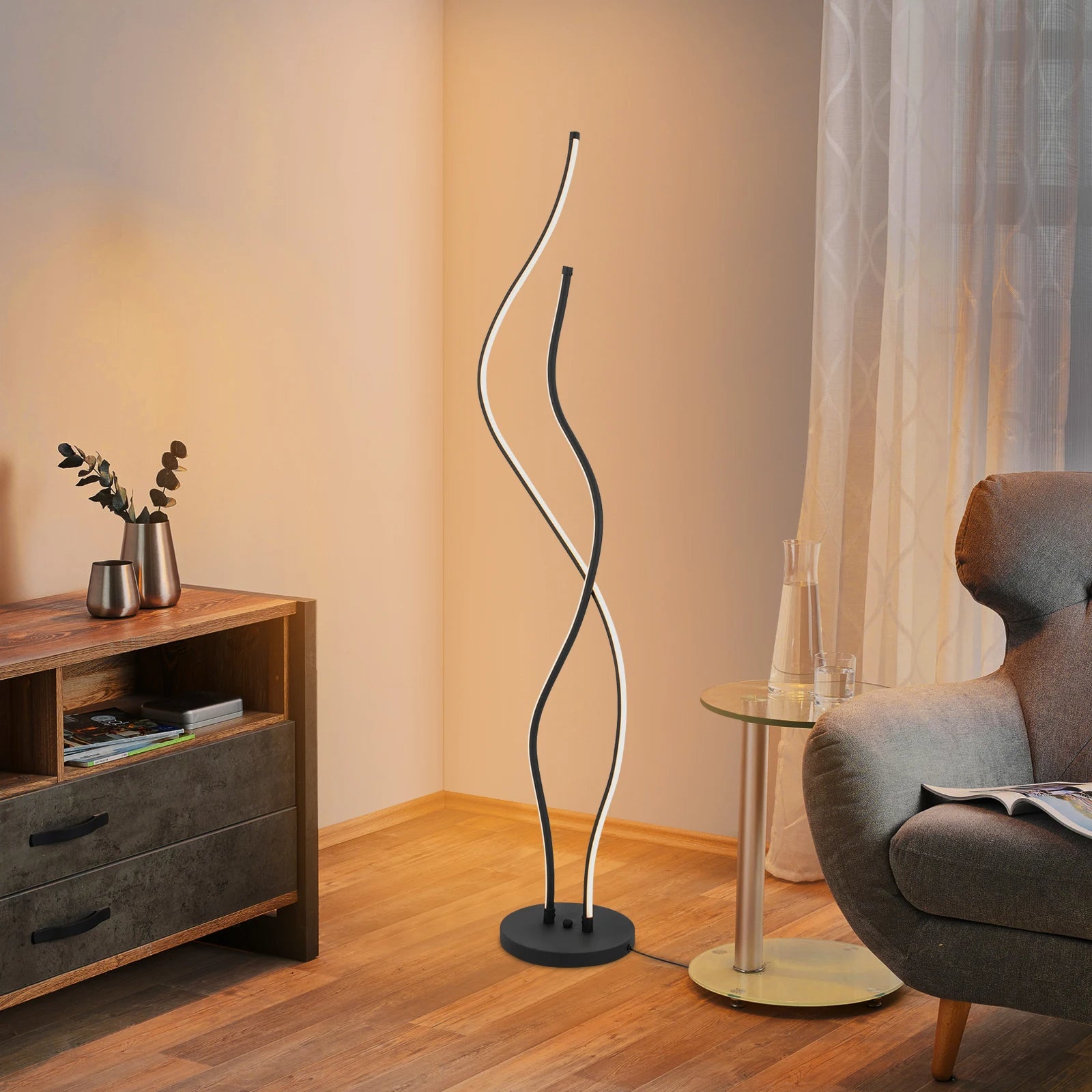 TAGE - LED stående lampe sort