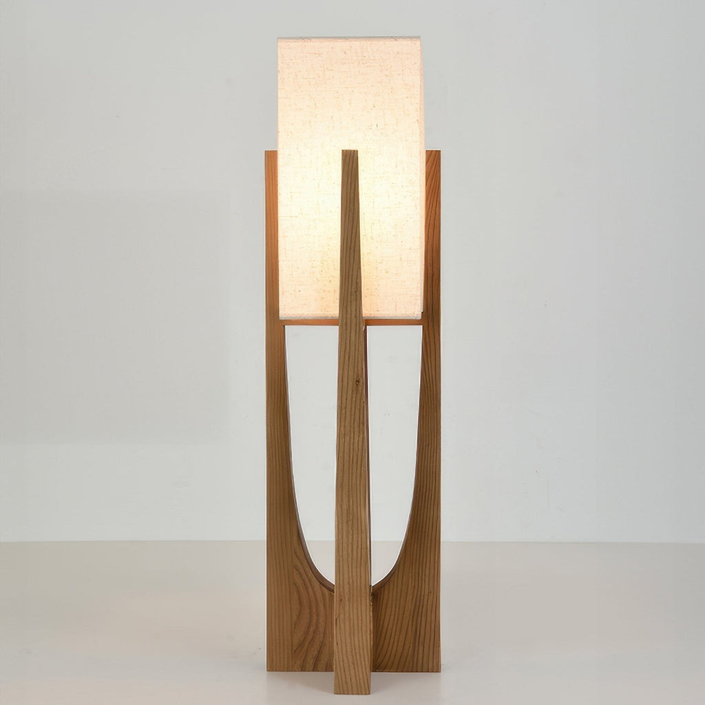 TINDRA - Stående lampe med træfod – japansk design