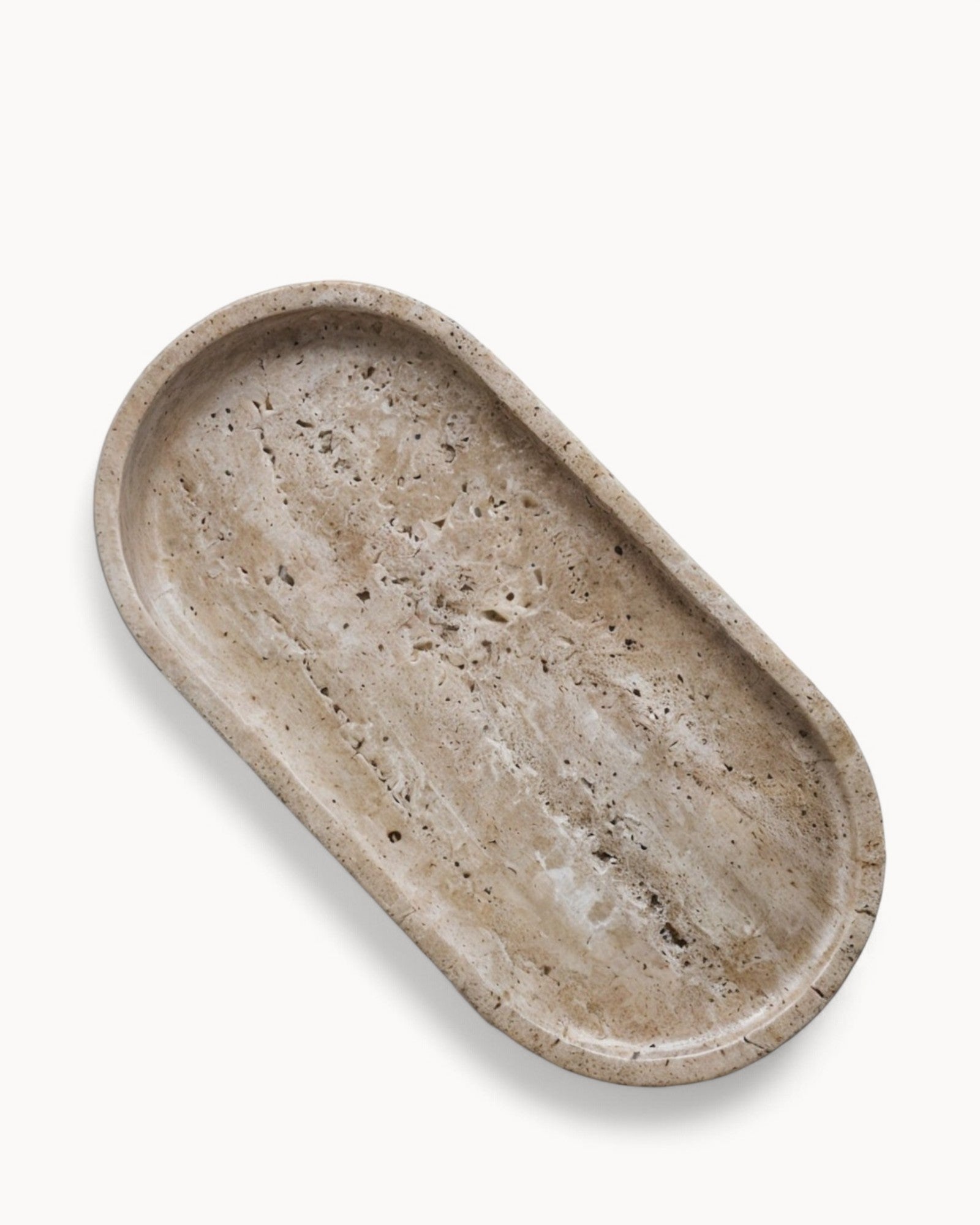 THYRA - Keramikbakke – travertinbeige, til parfume, stearinlys og smykker