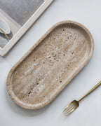 THYRA - Keramikbakke – travertinbeige, til parfume, stearinlys og smykker