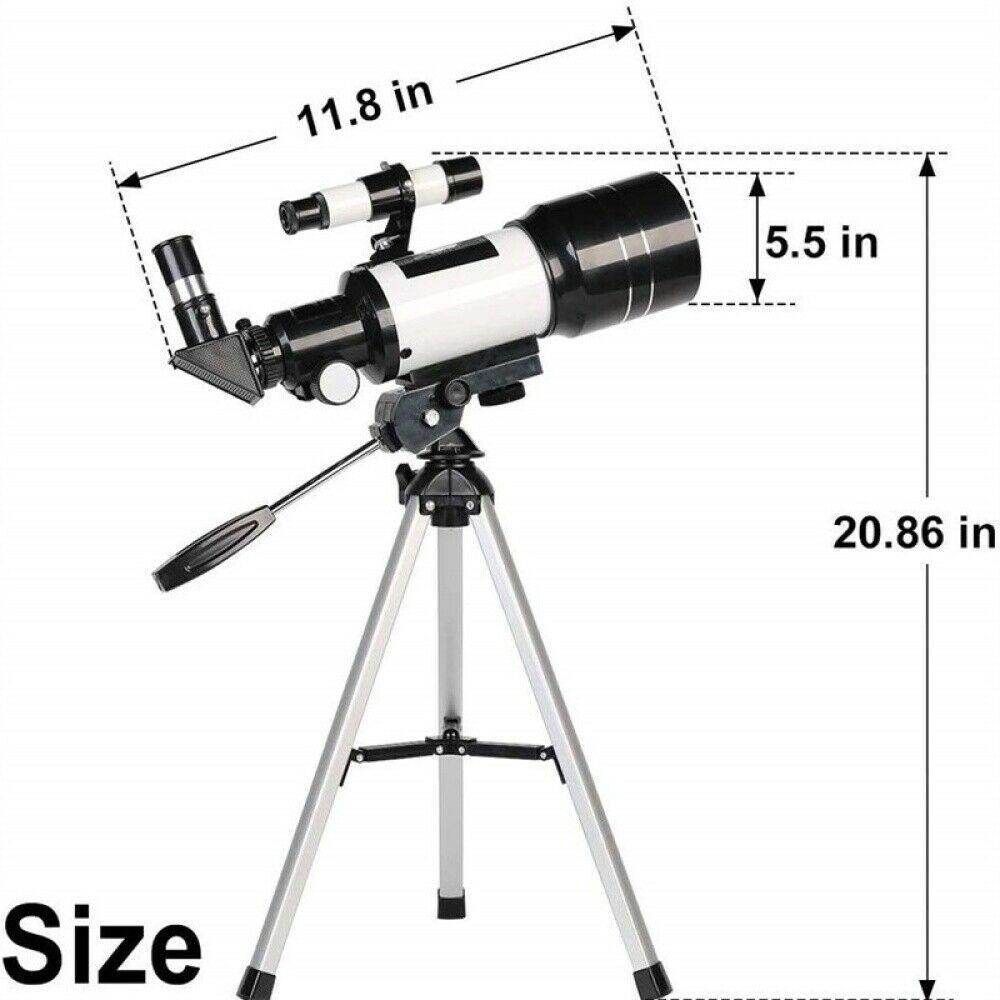Professionelt 300/70mm Teleskop med Stativ og Smartphone Holder