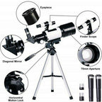 Professionelt 300/70mm Teleskop med Stativ og Smartphone Holder
