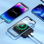 20000mAh Bærbar Powerbank med 22,5W Hurtig Opladning og Trådløs Strøm – Slank og Transportabel