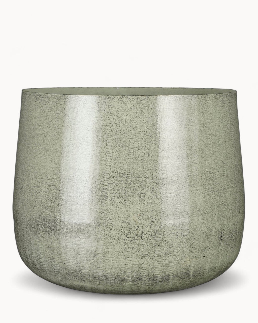 AGNES - Metal urtepotte – lysegrå, Ø37 cm